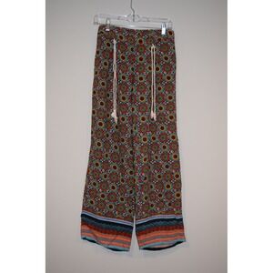 Bebop Womens Wide Leg Boho Medallion Print Pants Multi-Color Size M